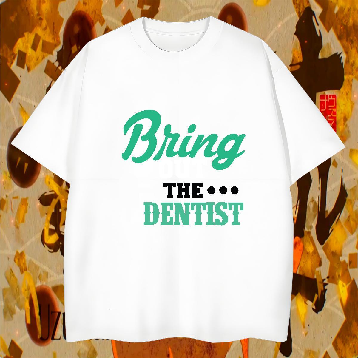Brand Men Tops Tees Beach 230g 100% Cotton Asian Size Breathable Crew Neck Denstist T shirt New Wear