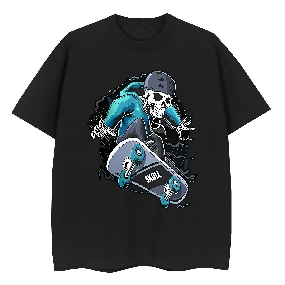 Fashion Woman T Shirts 230g Pure Cotton Comfortable Casual skull Women Tshirts Unisex White Plus Size Polos