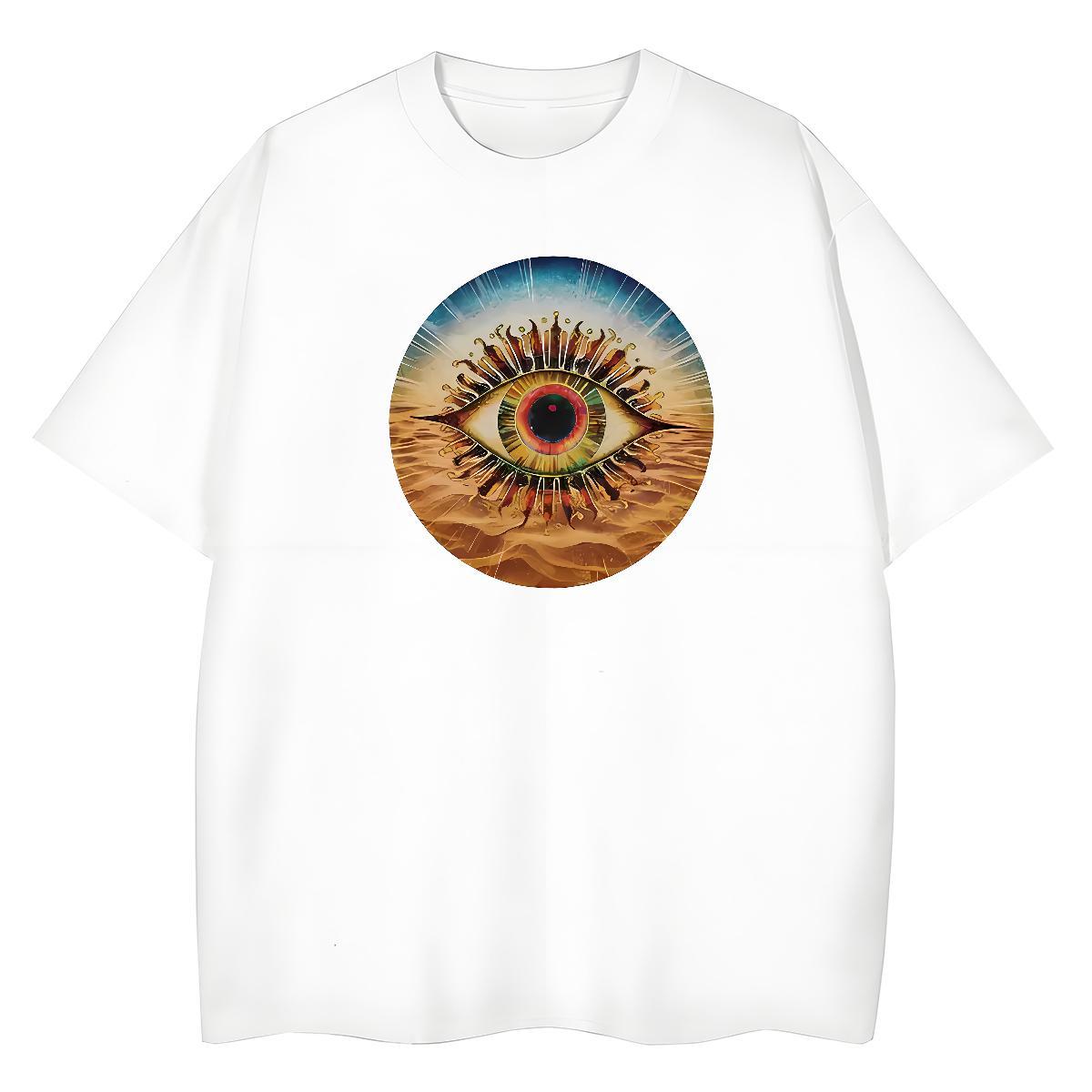 Casual New Womens T Shirts 230g Cotton Comfortable Casual Sport eyes Lady T shirt Popular Plus Size Cartoon Tops Shirt