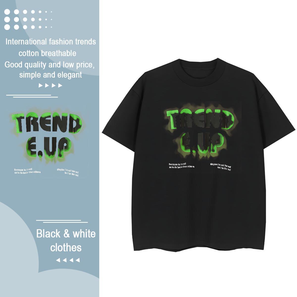 High quality Woman Tshirt 230g Cotton letter Street Wear T Shirts Women Crew Neck Oversized L-4XL Clothings