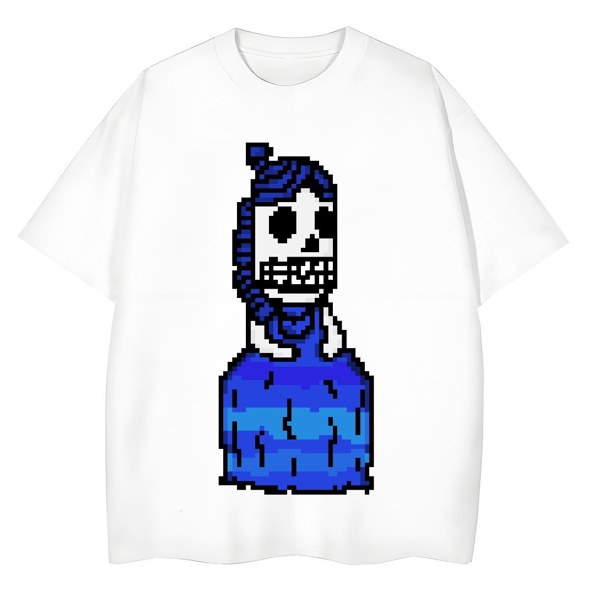 Fashion Casual T-Shirts 230g Pure Cotton Round Neck Short Sleeve Hip Hop Street skull Womens Tshirts Loose fit Cartoon Floral Printing Tops Shirt
