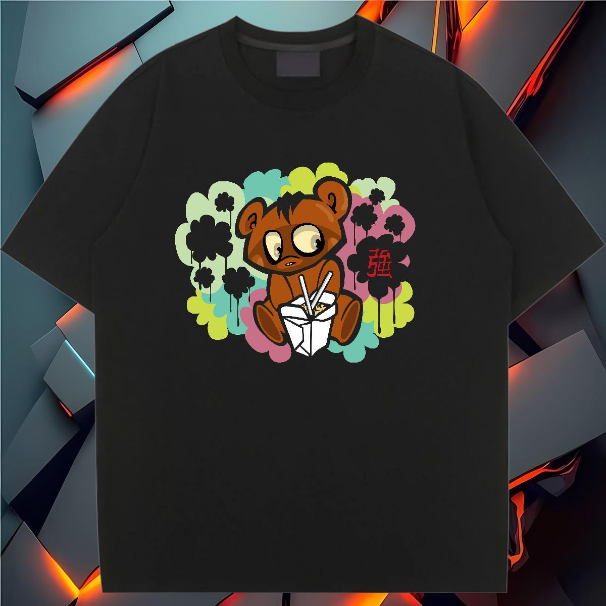 Custom T shirt Breathable Crew Neck 230g 100% Cotton Woman Tshirt Customized Print bear Street Wear Wholesale Tops Shirt