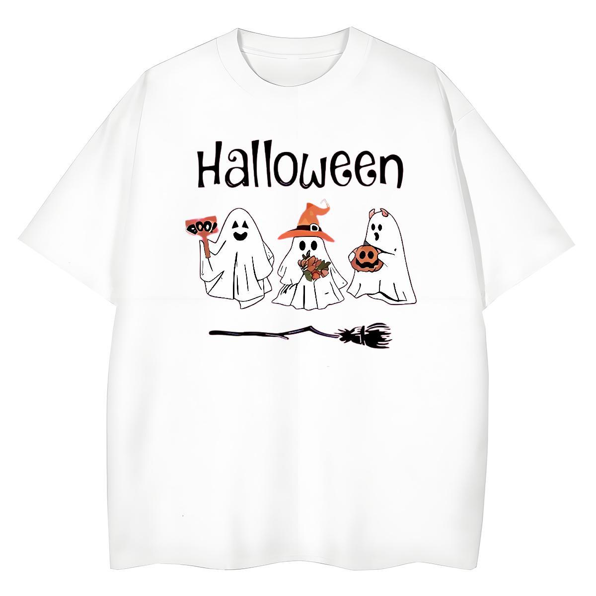DIY T-Shirts 230g 100% Cotton Breathable Sport halloween Women Tees Designer Nice Cartoon Floral Printing Top Shirts