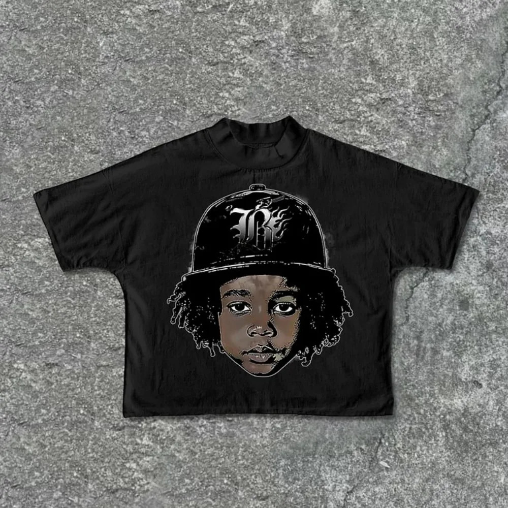 Sopula Flame Metal Letter B Street Boys Retro Graphic 100% Cotton Cut Tshirt Mens Y2K Oversized Womens Top 240822