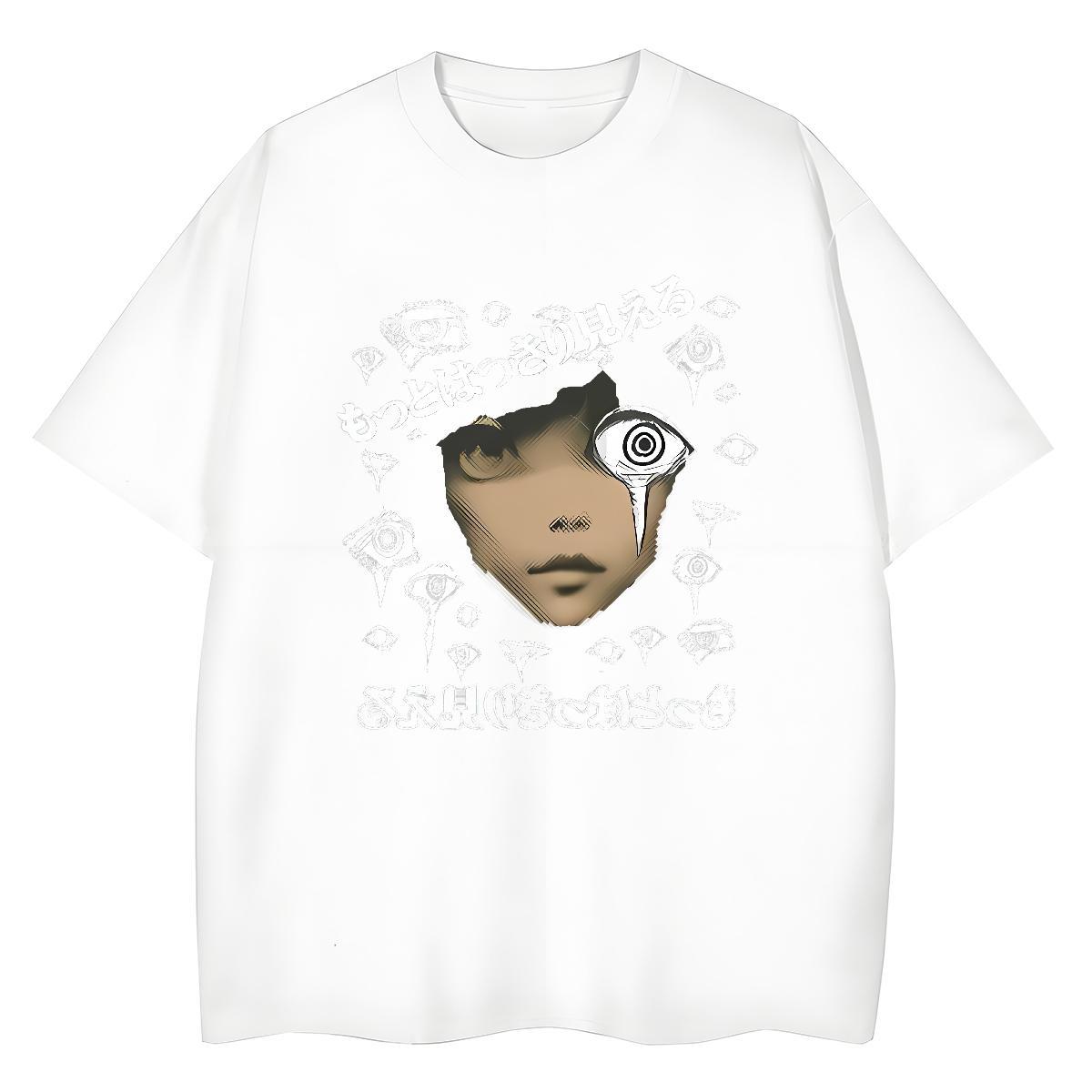 Classic eyeball T Shirt For Man Summer Casual Tshirts 100% Cotton 230g DIY Customized Breathable Crew Neck DIY Anime Tee Shirt