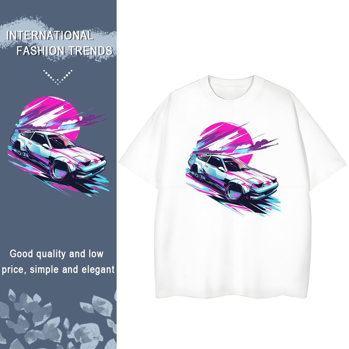 Stylist T shirt 230g Cotton Breathable Crew Neck Street Wear sun Couples T Shirts Lady DIY Printed Top Tees