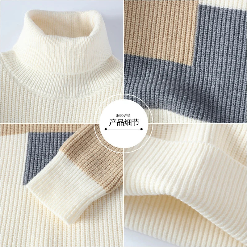 Sweaters men winter korean style mens casual turtleneck warm sweater mens fashion sweaters Mens wool pullovers male 240821