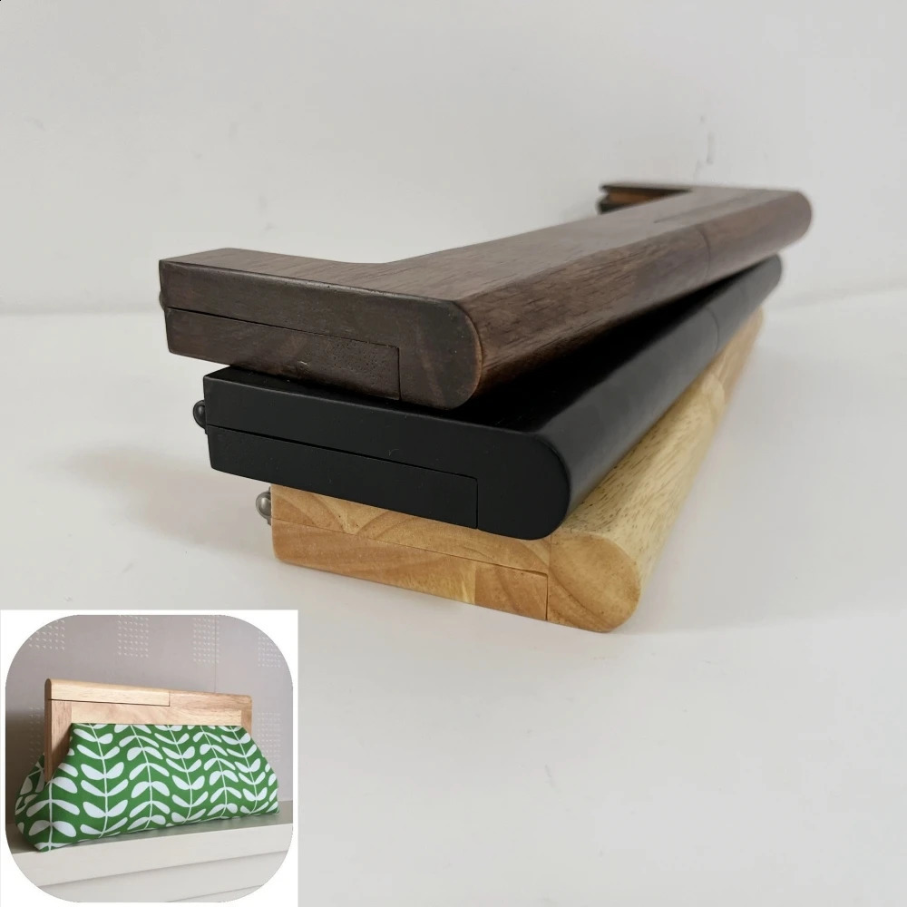 Wooden bag handle kissing buckle DIY wallet frame wooden lock buckle sewing handbag pencil accessories womens clutch with Scews 240821