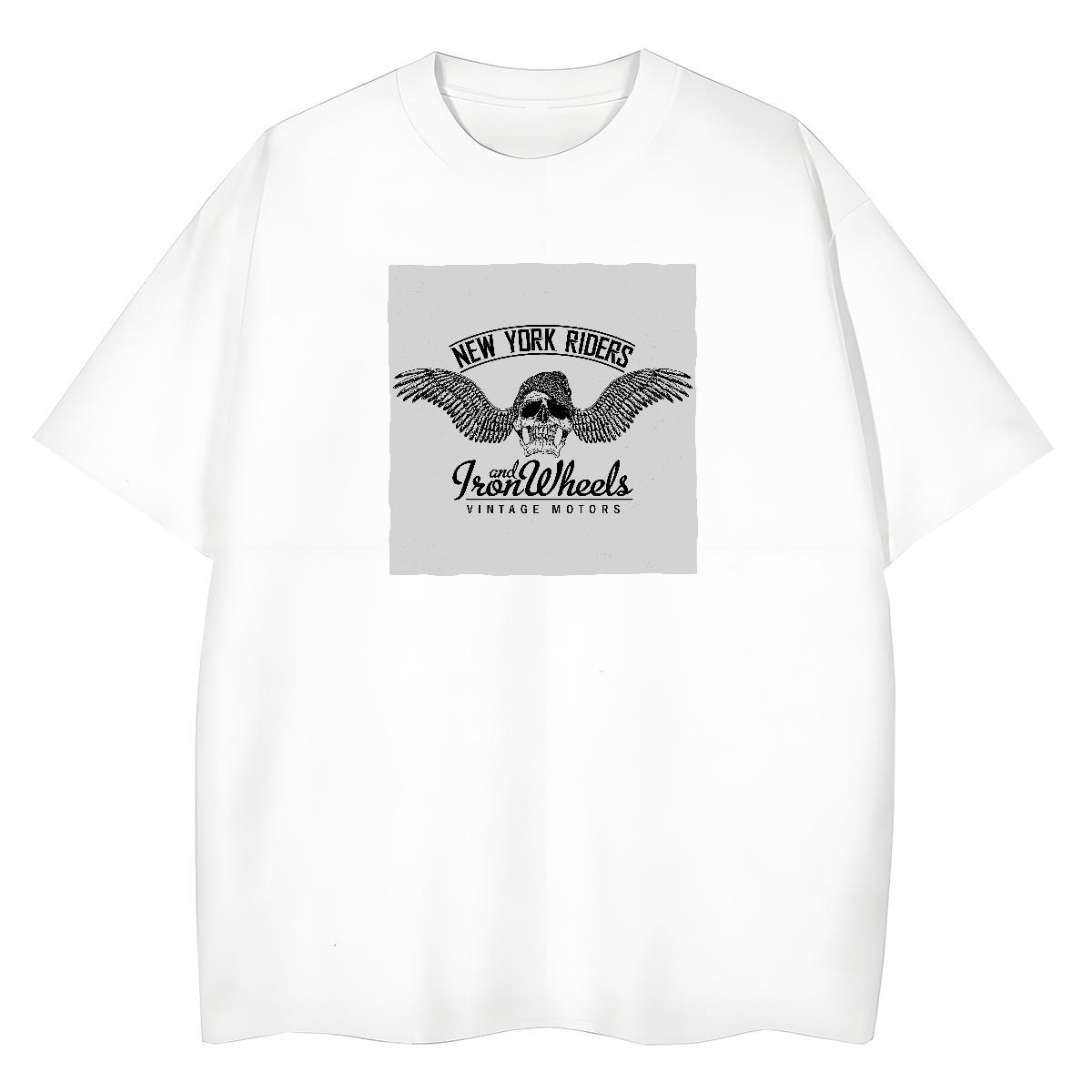 2024 DIY T-Shirts 230g Pure Cotton Crew Neck Spring Summer skull Women Tees Designer Custom Printed Wear