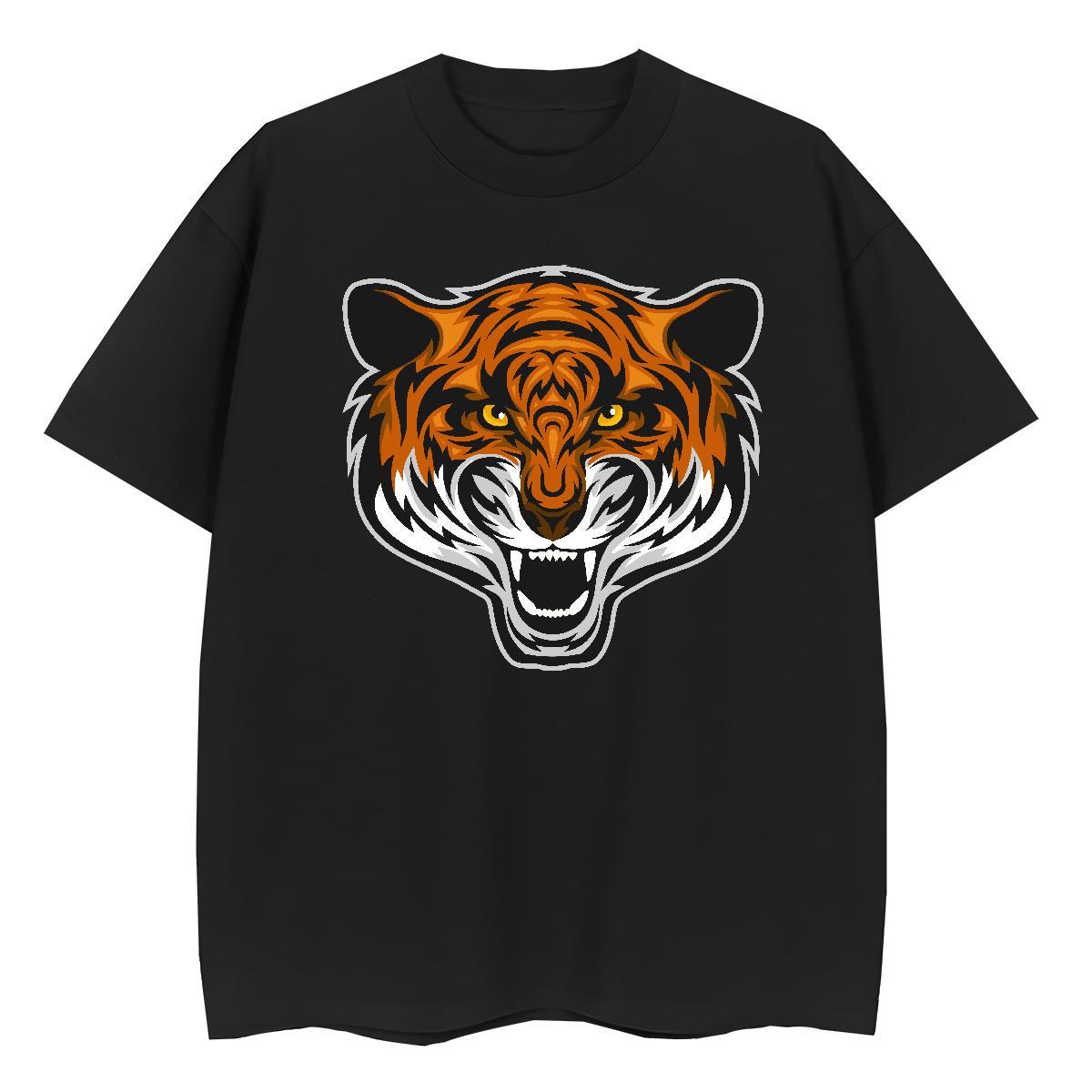 Casual New T shirt Comfortable 100% Cotton 230g Couples T Shirts Oversized L-4XL tiger Daily Outfit 5A Top Shirts