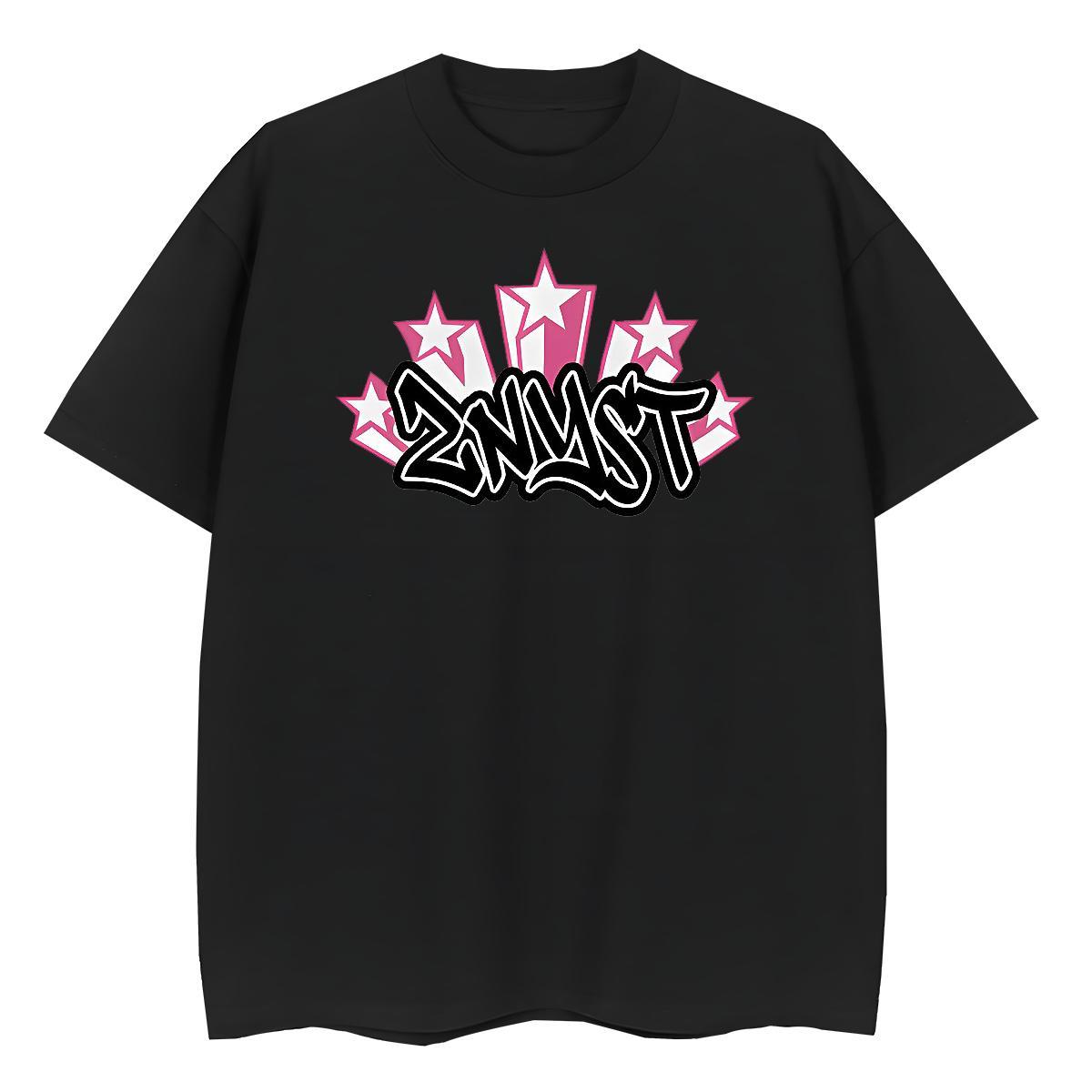 Loose Lady T shirt 230g Cotton letter Sports Casual T-Shirts for Women Breathable Short Sleeve Anime Print Wear