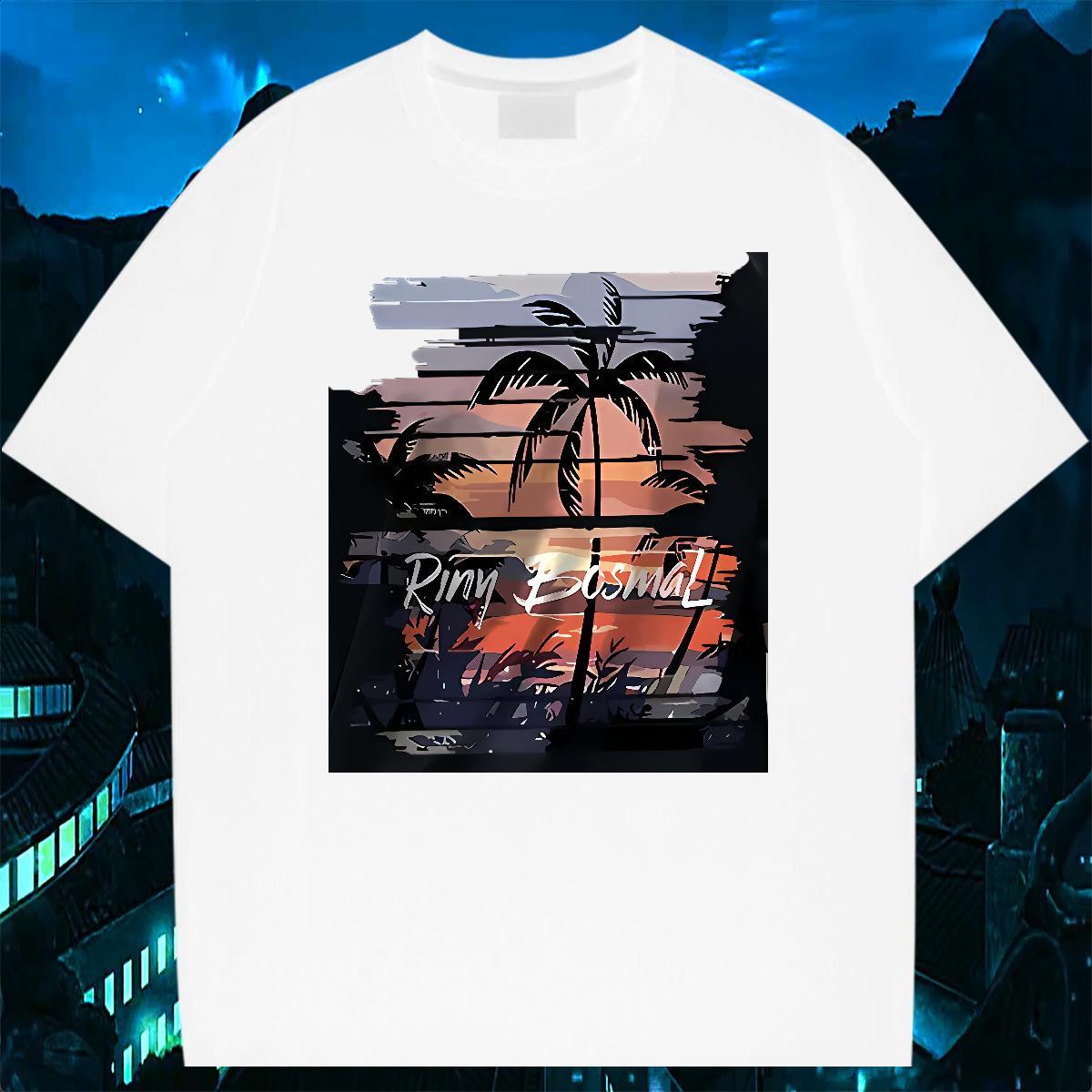 Fashion Home Outdoor Tshirt for Man Woman scenery Short Sleeve O-Neck 100% Cotton 230g T Shirts Men Loose Custom Big Size Clothes