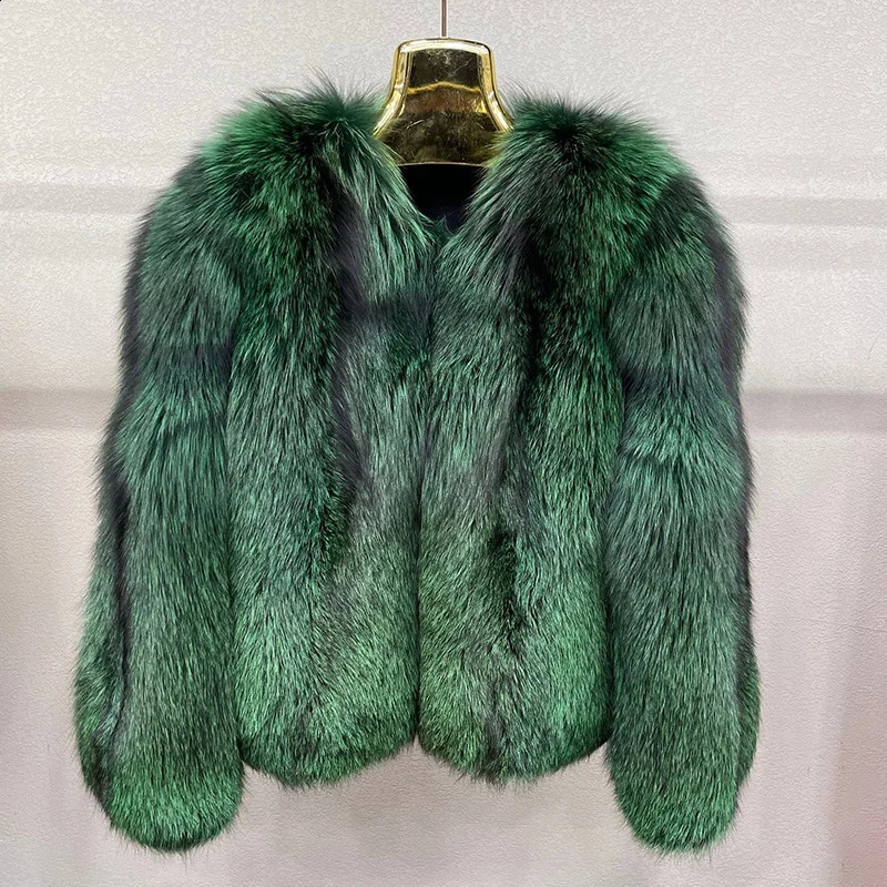 Winter Ladys Short Style Natural Fox Fur Jacket Thick Warm Real Fur Coat Women Outerwear Fashion Jacket 240821