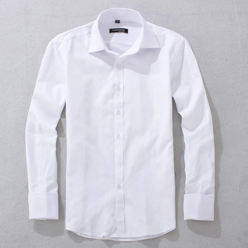 French Cufflink Mens Long-sleeved Slim Business Tuxedo Shirt Slimming Sleeve Nail Banquet Wedding Mens Dress Clothes 240822
