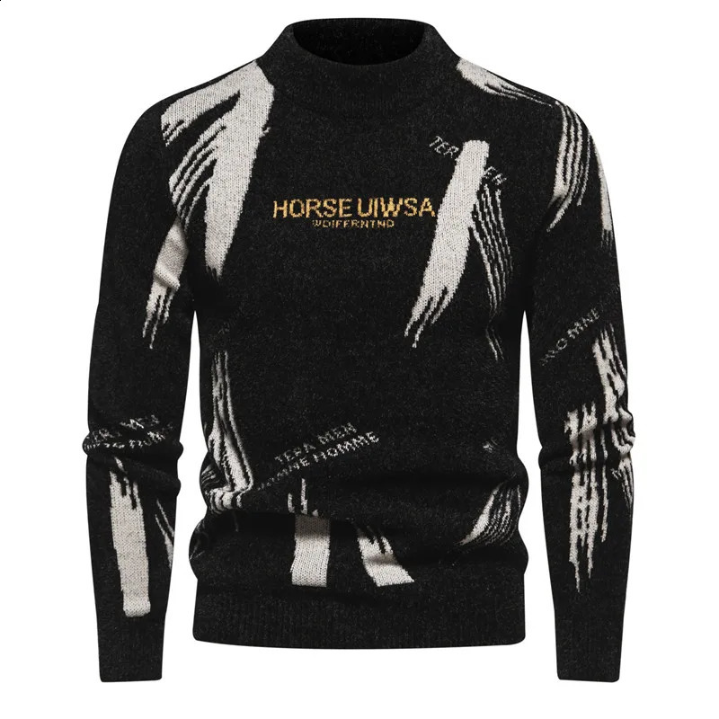 Mens sweater soft comfortable fashionable warm knit mens clothing 240821
