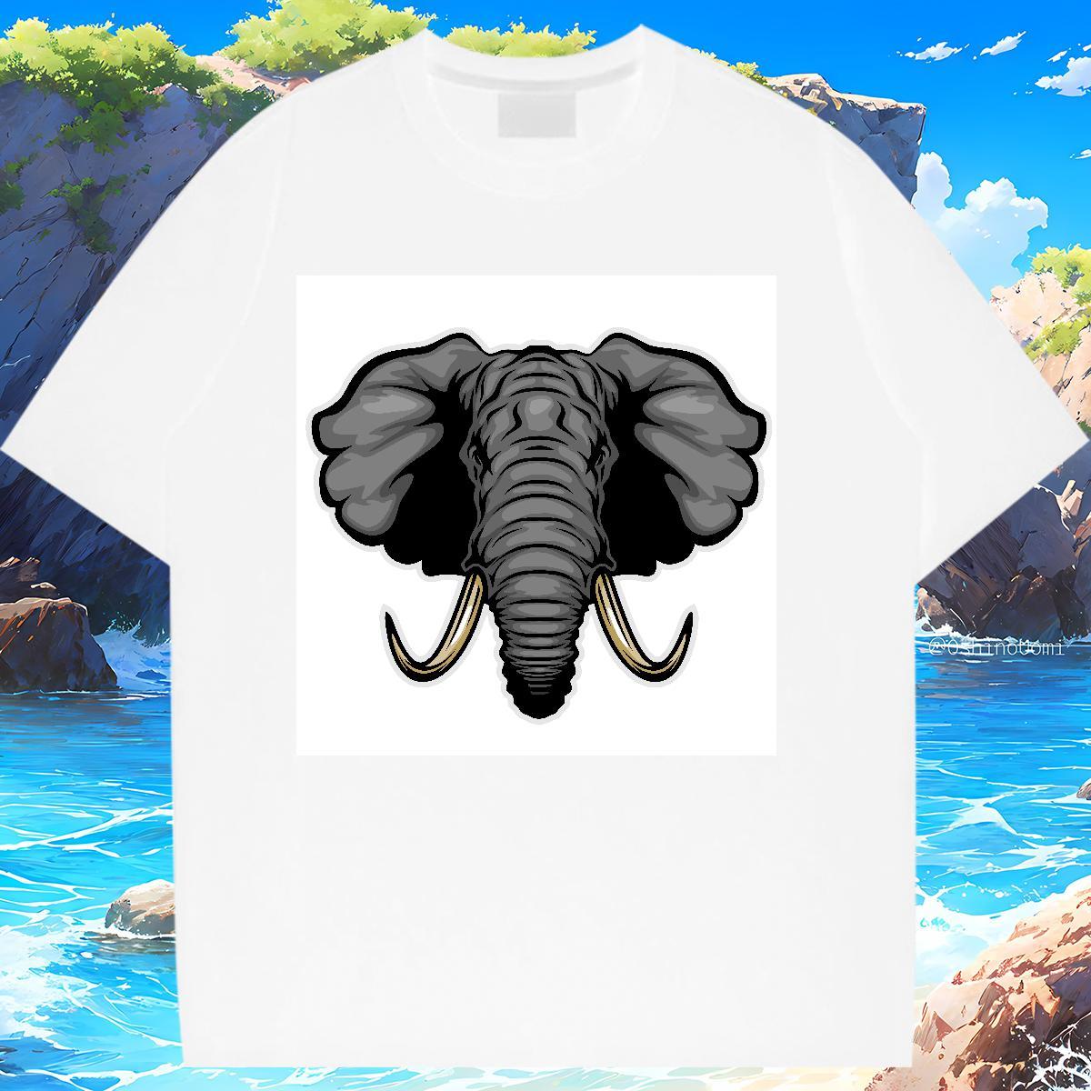 New Arrival Woman T Shirts O-Neck Short Sleeve 230g 100% Cotton Woman Tshirt Skull elephant Casual Nice Tshirts