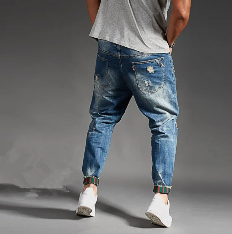 Mens open top jeans blue black denim mens style 240829