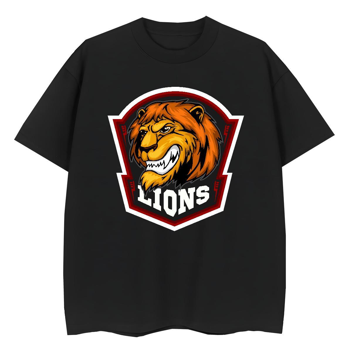 Fashion New Women T Shirts Crew Neck Breathable 230g Cotton Women Tees DIY Printed lion Home Outdoor Loose Wear