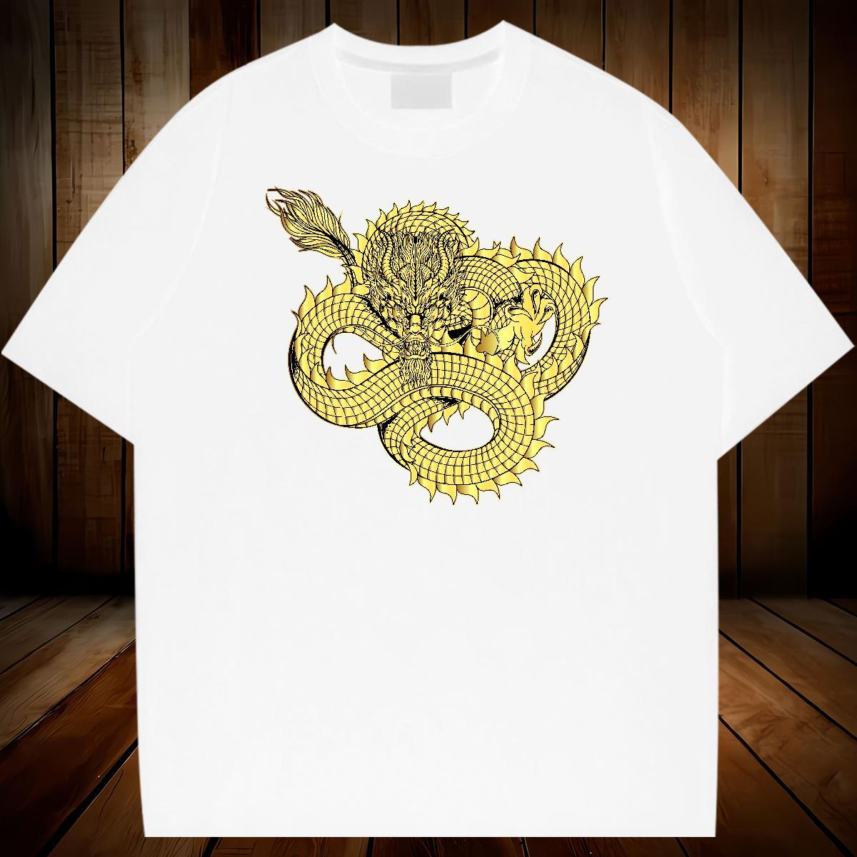 Designer Hip Hop Street Men Tops Tees dragon Breathable Short Sleeve 100% Cotton 230g T-Shirts Soft Plus Size Cartoon Tee Shirt