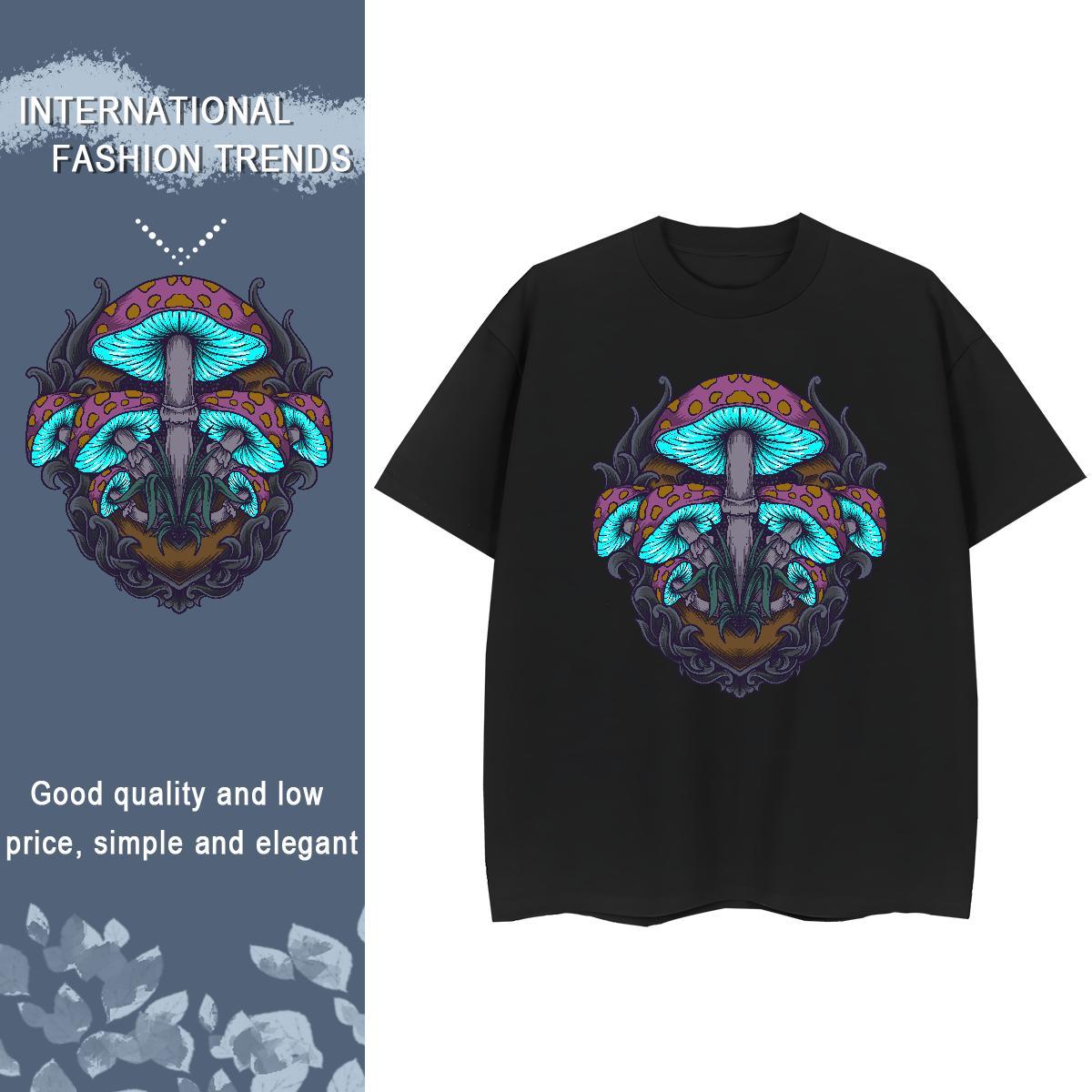 Custom Woman T Shirts Comfortable 100% Cotton 230g Woman Tshirt DIY Printed mushroom Street Wear Nice Tops Tees