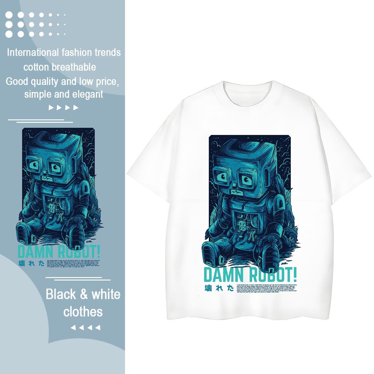 2024 Casual T shirt Short Sleeve O-Neck 230g Cotton Women Tshirts Black Oversized ET Home Outdoor Designer Tops