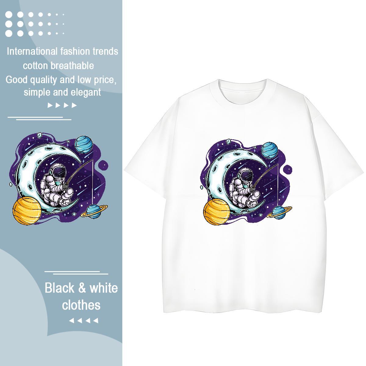 High quality Tshirt for Man Woman 230g Cotton universe Spring Summer T shirt Breathable Short Sleeve Anime Clothes