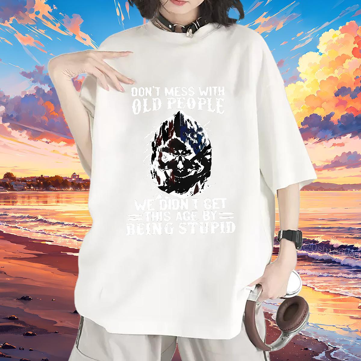 Nice Woman Tshirt 230g Cotton letter Daily Outfit T Shirts Women Crew Neck Breathable Graphic Tee Shirt
