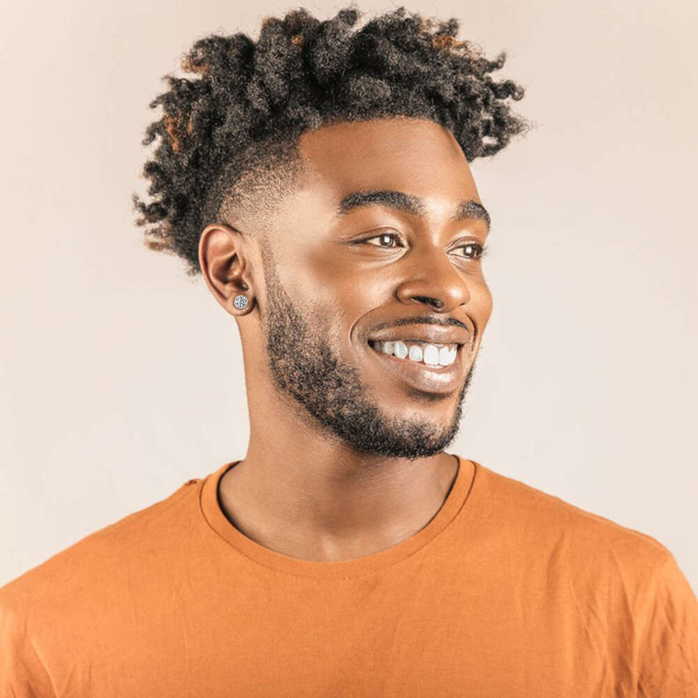 New Fashion Pass Diamond Tester 5mm 6.5mm 8mm Moissanite Stud Earrings Sterg Sier Magnetic Halo Earings Jewelry For Men