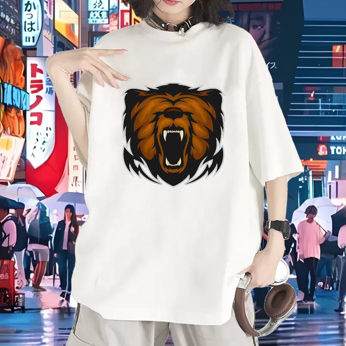 Designer T shirt Breathable Short Sleeve 230g Cotton Woman Tshirt Customized lion Casual Designer Nice Tops Shirt