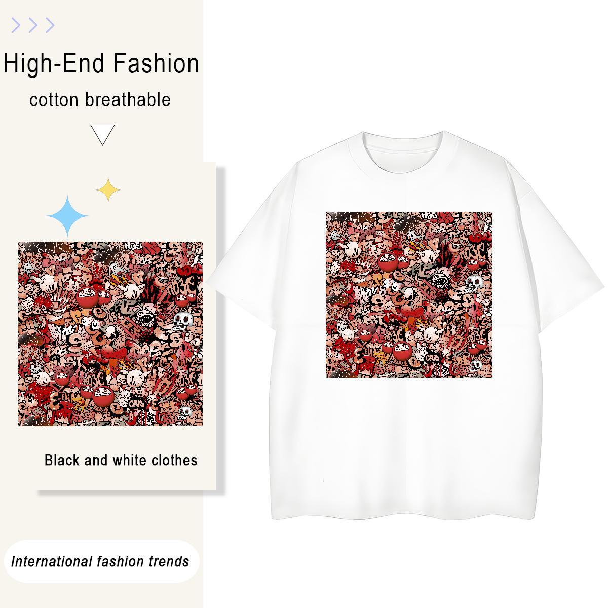 Stylist T-Shirts for Women 230g Pure Cotton Crew Neck Street Wear skull Tshirt for Man Woman Wholesale Graphic Tshirts