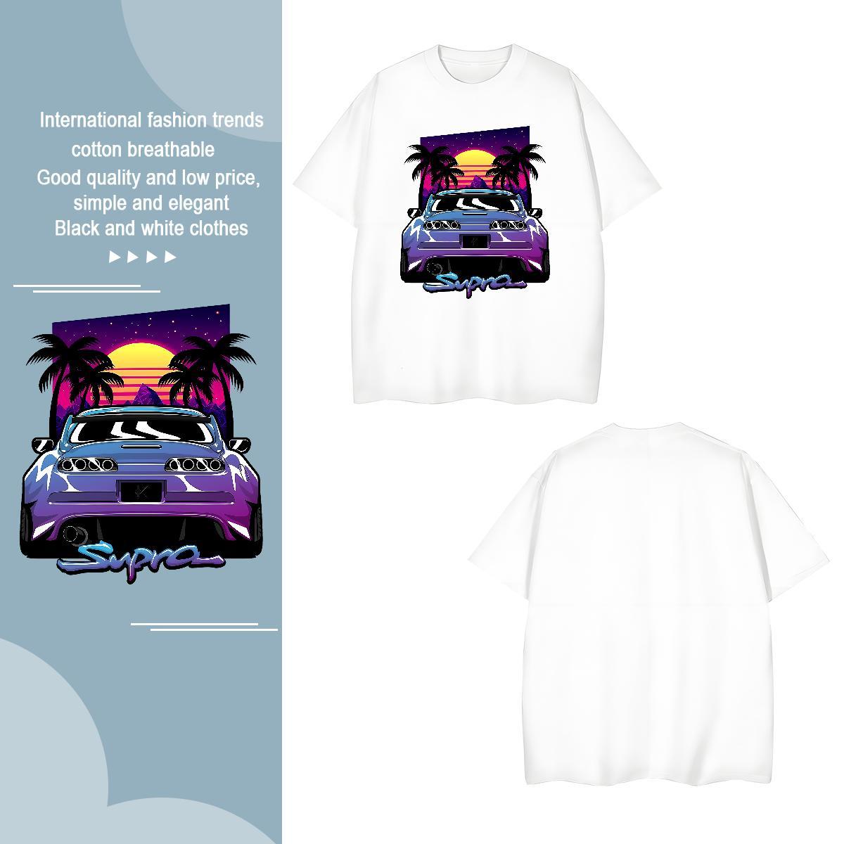 Wholesale car Man T Shirts Beach Men Clothes T-Shirt 230g 100% Cotton Factory Direct Pure Cotton Graphic Tees Shirts