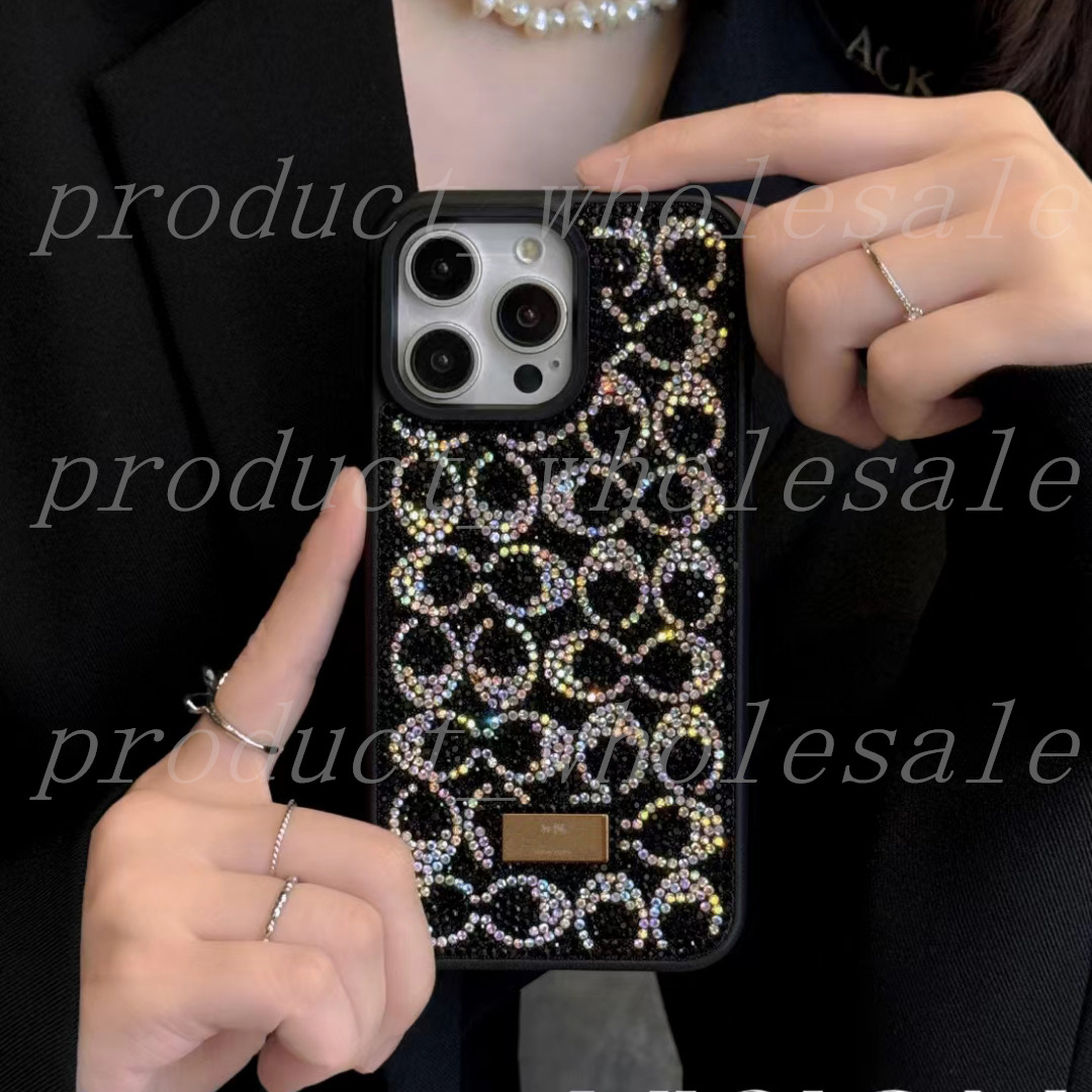 Luxury Bling Glitter Phone Cases For Iphone 13 14 15 16 17 Air 17pro Pro Max Fashion Designer Plating Rhinestone Diamond Women Soft Silicone Protectiv