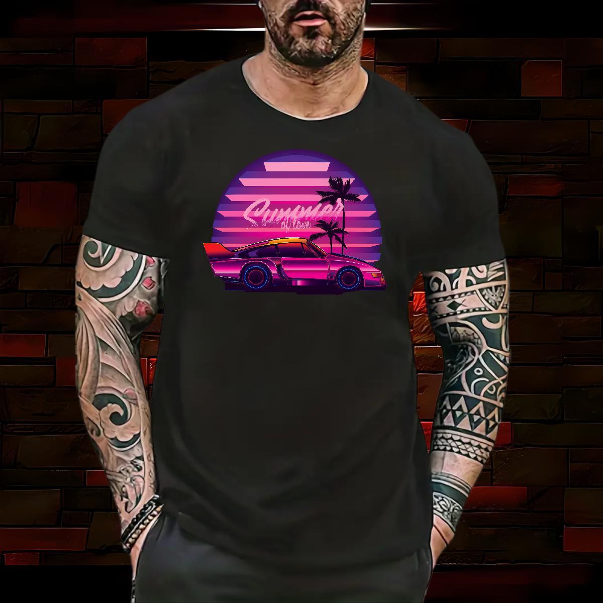 Free Shipping car Men T Shirts Street Wear Tshirt for Man Woman 230g Cotton Fashion Designer Breathable Short Sleeve Black Oversized Top Tees
