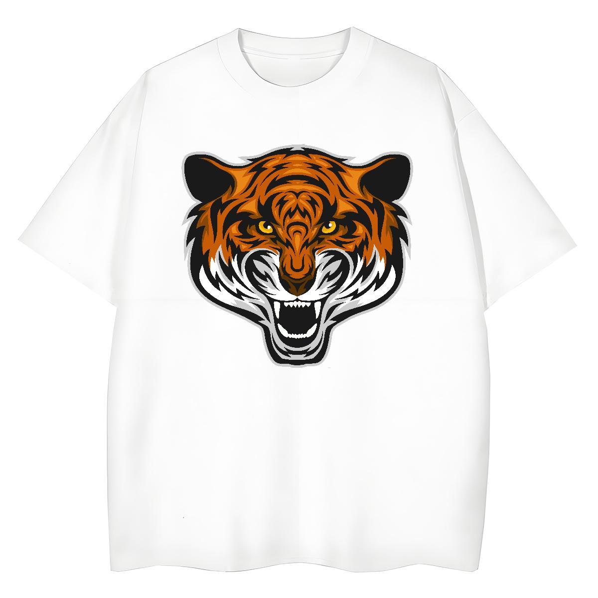 Casual New T shirt Comfortable 100% Cotton 230g Couples T Shirts Oversized L-4XL tiger Daily Outfit 5A Top Shirts