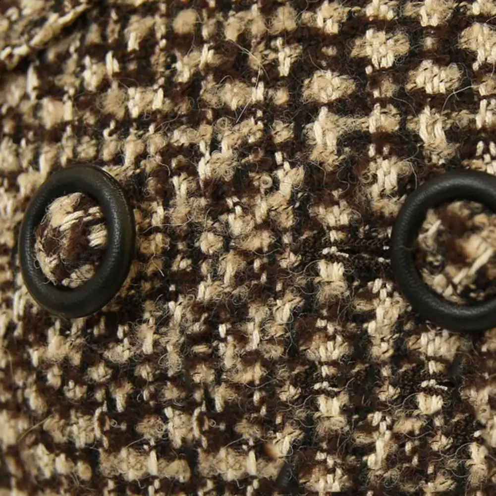 Womens Wool Blends Coat Winter Autumn Fashion Elegant Mother Turtleneck Plaid Slim Long Tweed Woolen Outerwear Female 240822