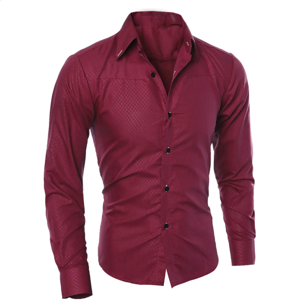 Mens Fashion Printed Shirts Male Long-sleeve Lapel Business Shirts Man Casual Long Sleeve Slim Shirts Tops Blouse Men Clothing 240822