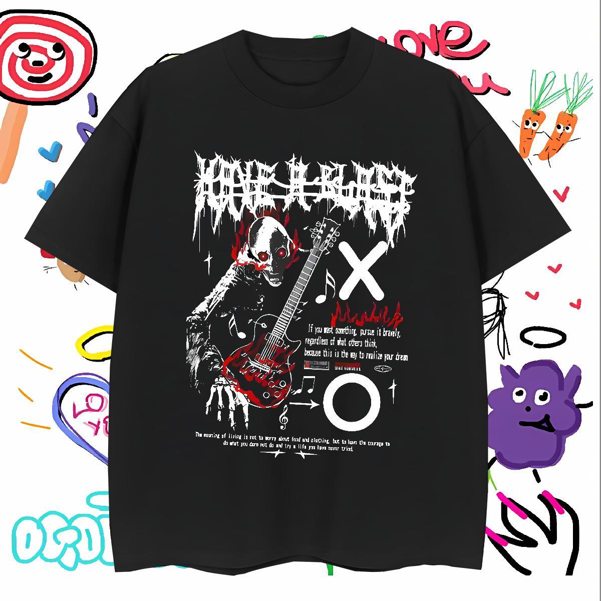 High Quality angry Mens T Shirts High Street Hip Hop Couples T Shirts 230g Cotton Fashion Short Sleeve Soft DIY Printed Tops Shirt
