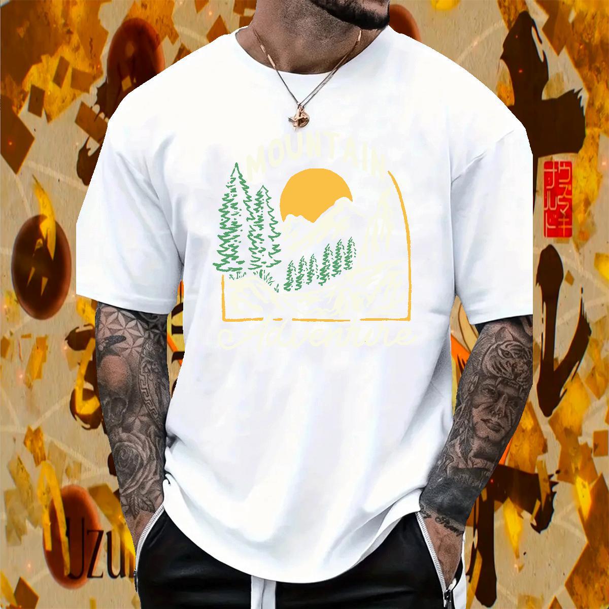 Brand Mens Tshirts Hip Hop Street 230g Pure Cotton Custom Print Oversized Breathable Soft mountains T-Shirts Designer Tees Shirts
