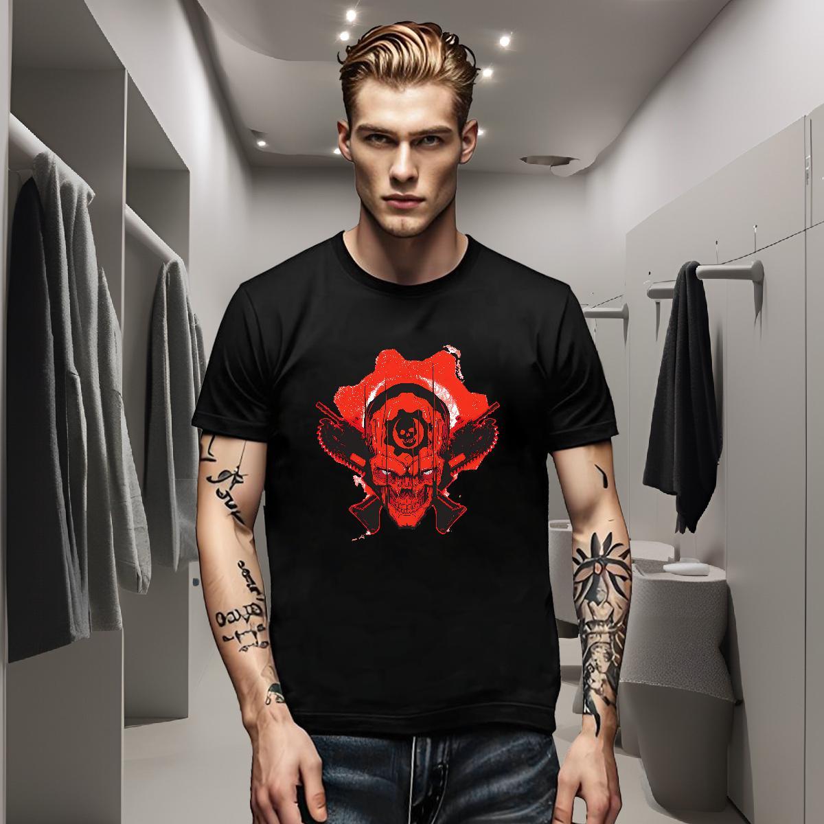 2024 New Men Tees 230g Pure Cotton Street Wear gun Round Neck Short Sleeve Man T Shirts Brand Custom Anime Tees Shirts