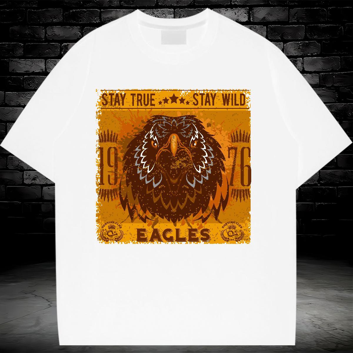 2024 Casual T-Shirts for Women O Neck Short Sleeves 230g 100% Cotton Womens Tshirts Plus Size Custom eagle Street Wear Designer Nice Clothes Shirt