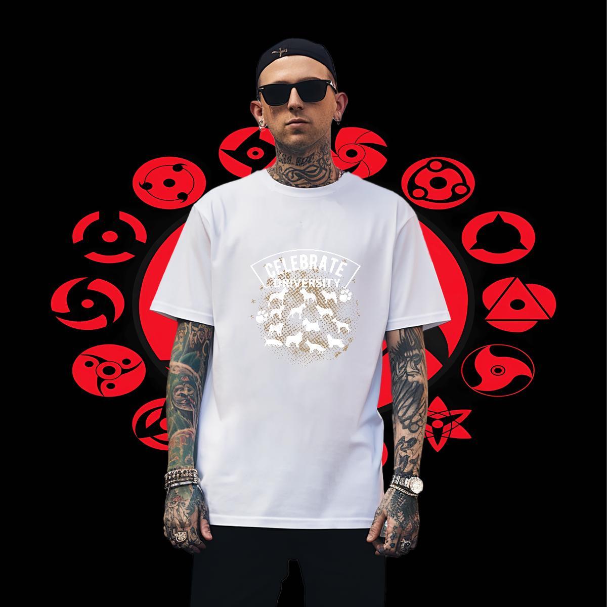 High Quality Men Tshirts Sport 100% Cotton 230g White Plus Size Breathable Celebrate driversity Men T Shirts Designer Fashion Top Tees