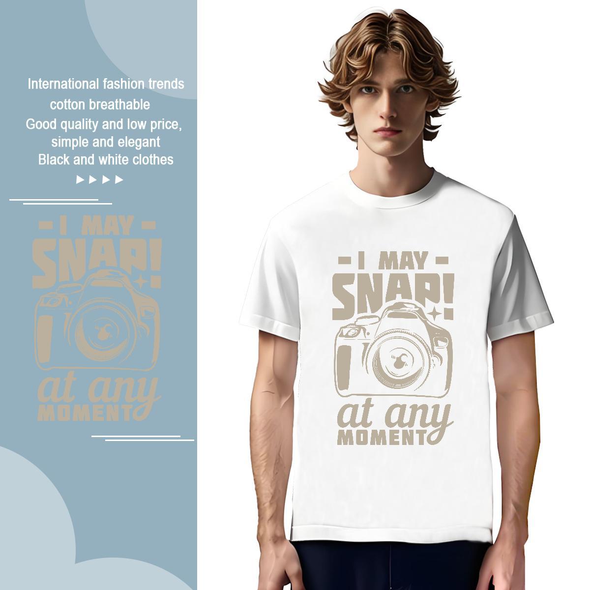 Comfortable camera Men T Shirts Outdoor Men Clothes T-Shirt 230g 100% Cotton Classic Casual Breathable Short Sleeve Oversized 4XL Tees Shirts