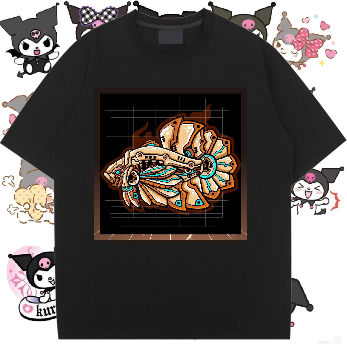 Factory Direct Woman T Shirts O Neck Short Sleeves 100% Cotton 230g Womens Tshirts DIY Printed Robotic fish Spring Summer Popular Clothes Shirt