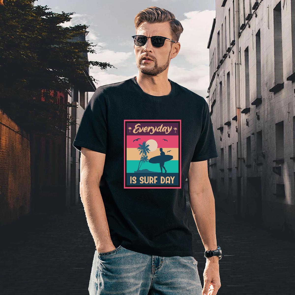 Loose Men Tshirts Street wear Hip Hop 230g Pure Cotton Oversized Breathable beach T Shirt For Man Custom Top Tees
