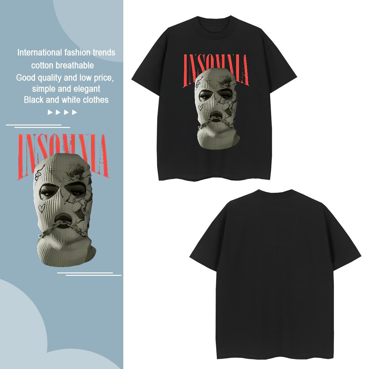 Comfortable Masked man Mens T Shirts Anime Printing Street Men Tees 230g Pure Cotton Casual New Breathable Short Sleeve Customized Tops Shirt