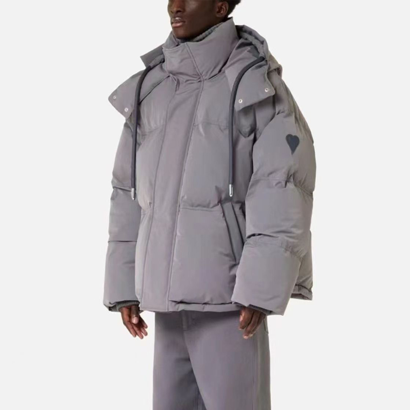 Winter Down Jacket Men Love Embroidery jacket Women Bread Clothes Short White Duck Down Hooded Shirt Couple coat Fashion Premium Windbreaker