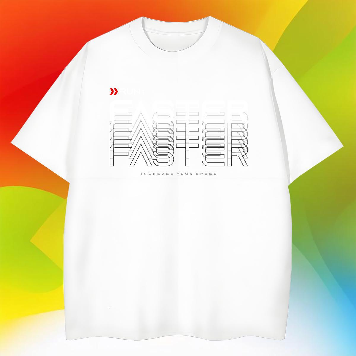 Brand faster T shirt Casual Mens Tshirts 100% Cotton 230g Designer Short Sleeve O-Neck Custom Print Oversized Tee Shirt