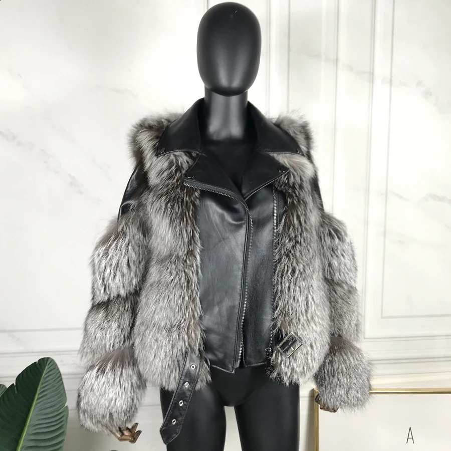 Fashion Hooded Fur Coat Jacket Women Real Fur Coat Fox Fur Winter Short Thick Raccoon Fur Jacket Female Fur Coat Natural Fur 240821