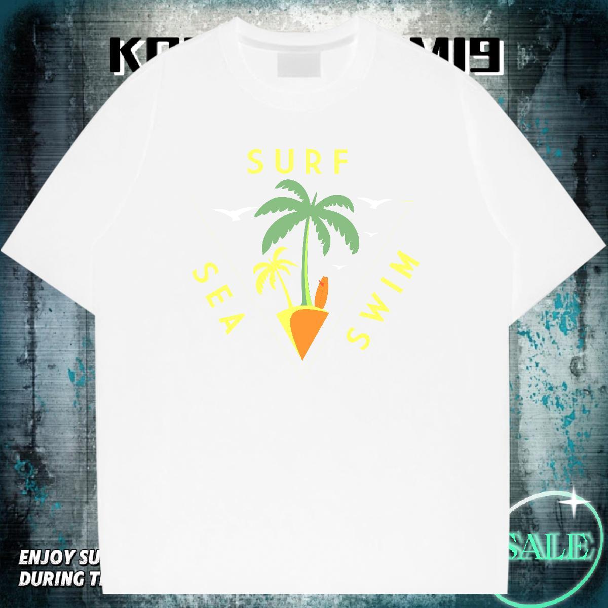 Popular Men Tshirts Daily Wear 100% Cotton 230g Custom Printing Short Sleeve Soft sea Man T Shirts Fashion Design Tops Tees