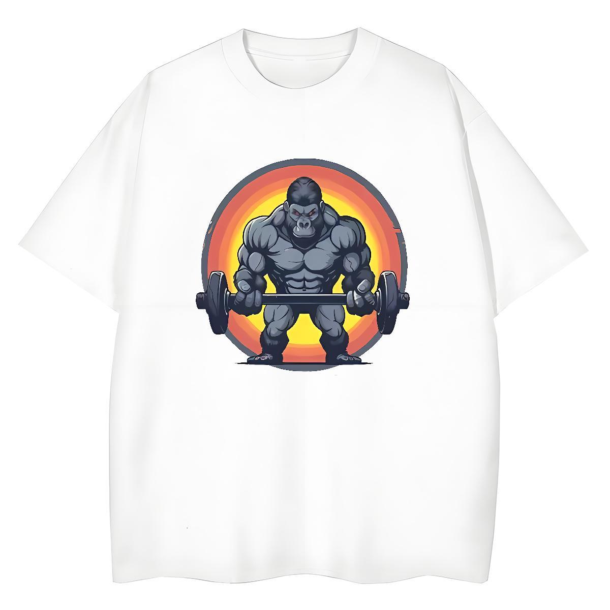 Factory Direct T-Shirts for Women O-Neck Short Sleeve 230g Pure Cotton Tshirt for Man Woman DIY Logo chimpanzee Hip Hop Street Brand Clothes